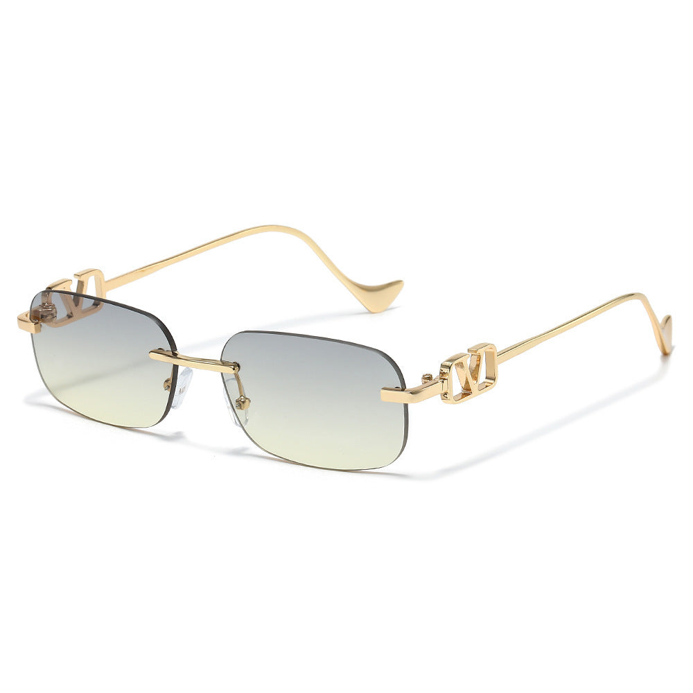 Chic Vintage-inspirierte rechteckige Sonnenbrille Brehn