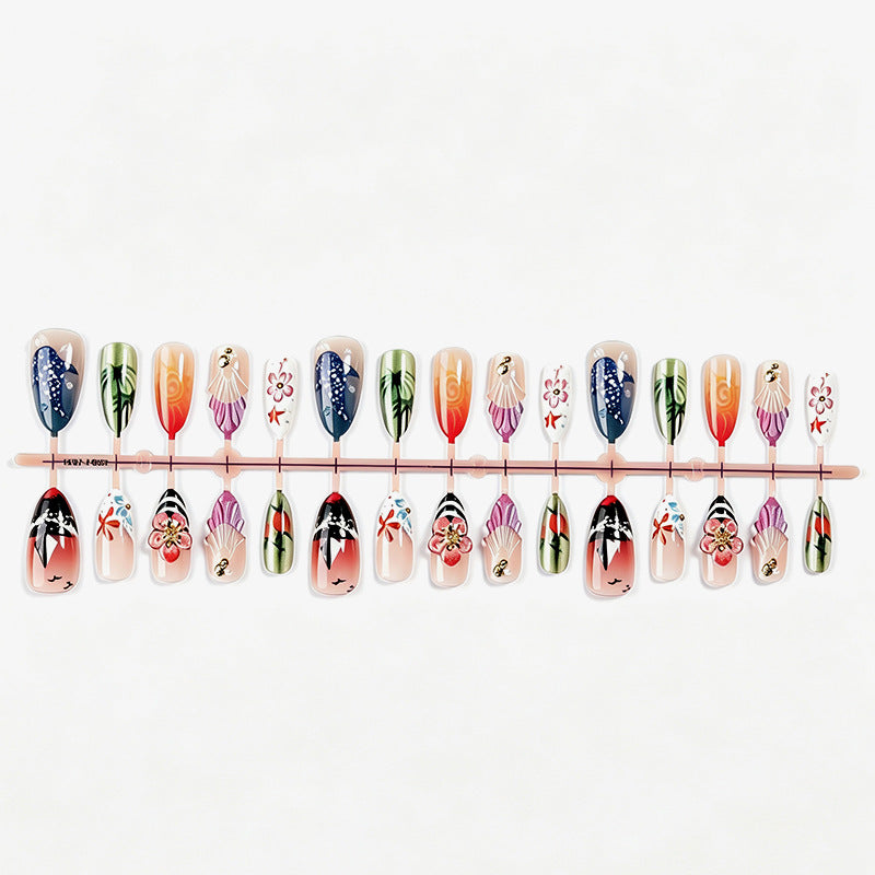 Künstlerisches Küstenmotiv Press-On Nagelset Brehn