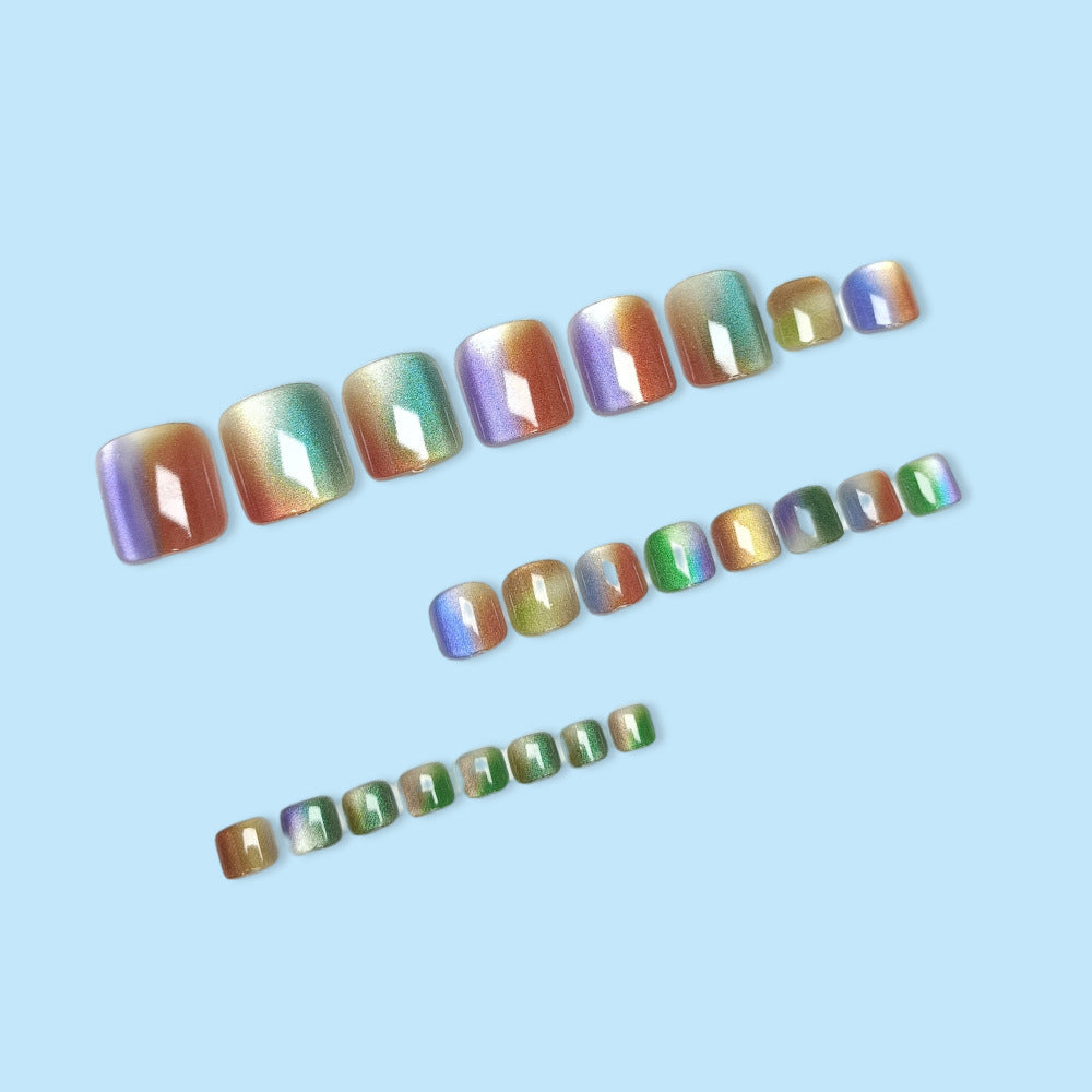 Regenbogenfarben Gradient Pediküre Set Brehn