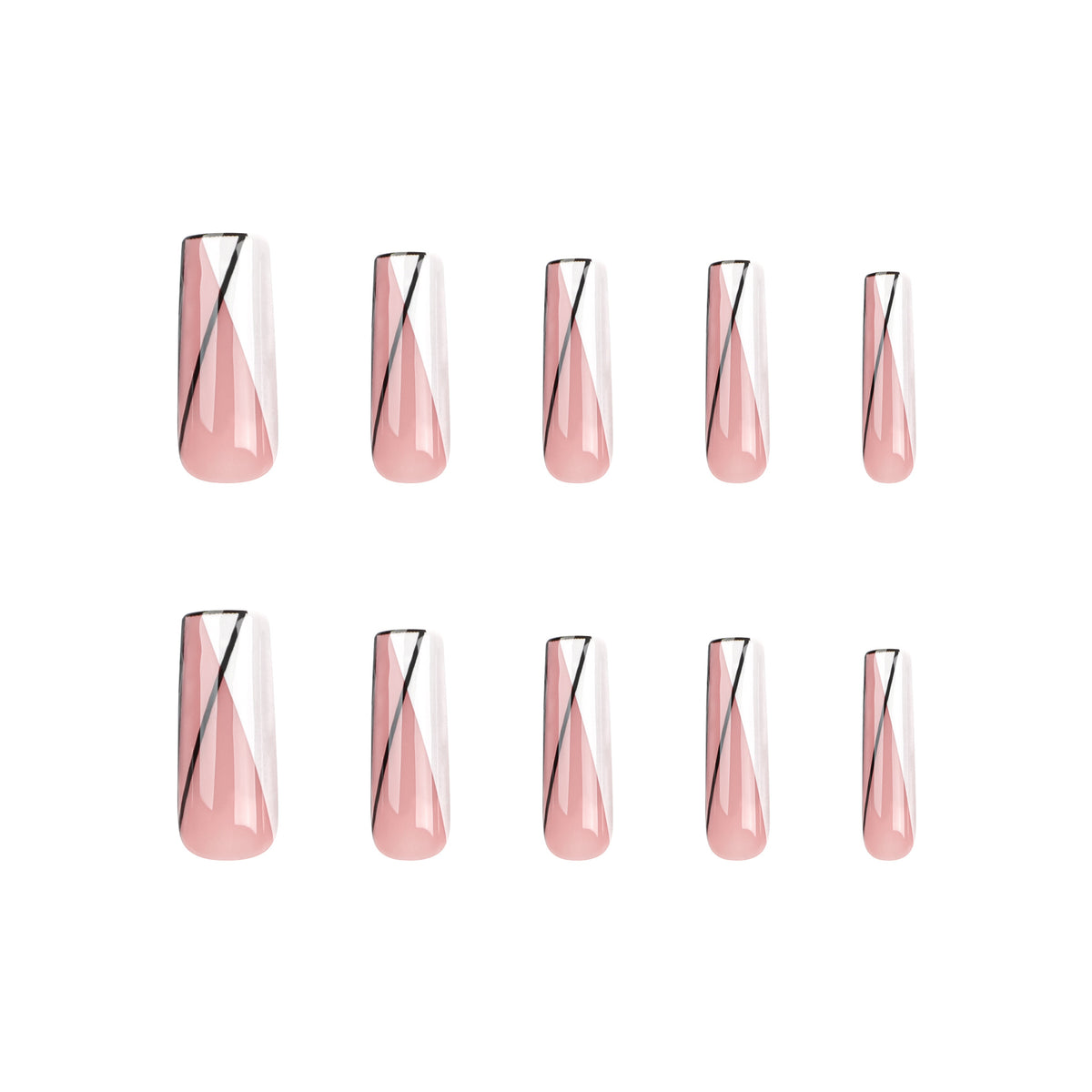 Kunstvolle Nagelverlängerungen im geometrischen Stil Brehn