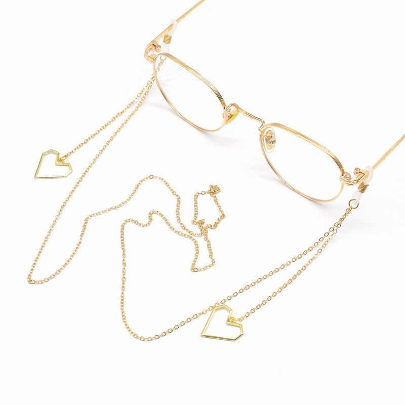 Herzförmige geometrische Eleganz Brillen Kette Brehn