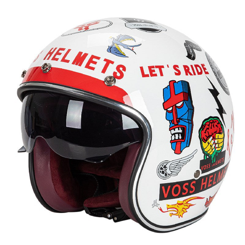 Klassischer Jet-Style Motorradhelm Brehn