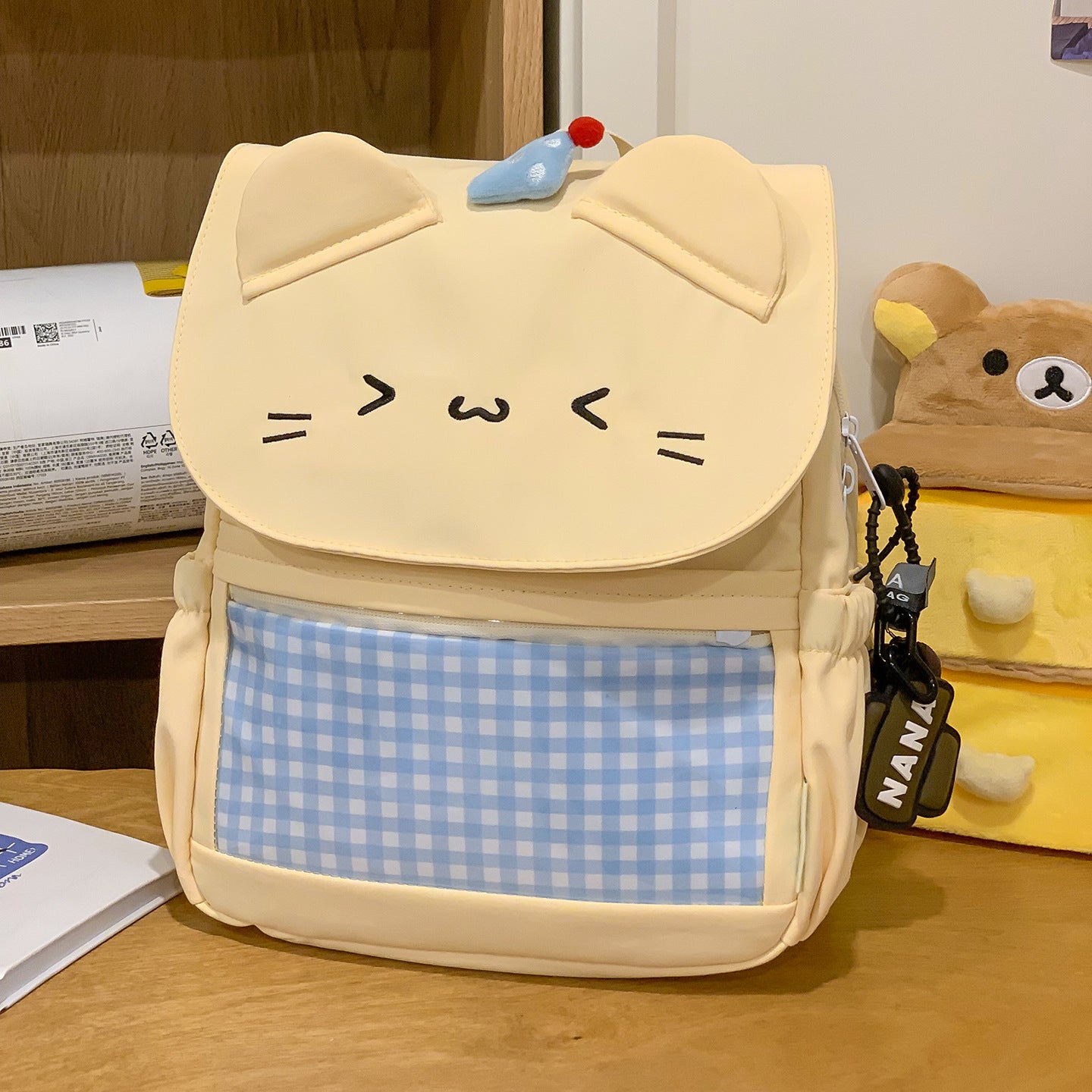 Kinder Charmante Katzen Gesicht Mini Schul Rucksack