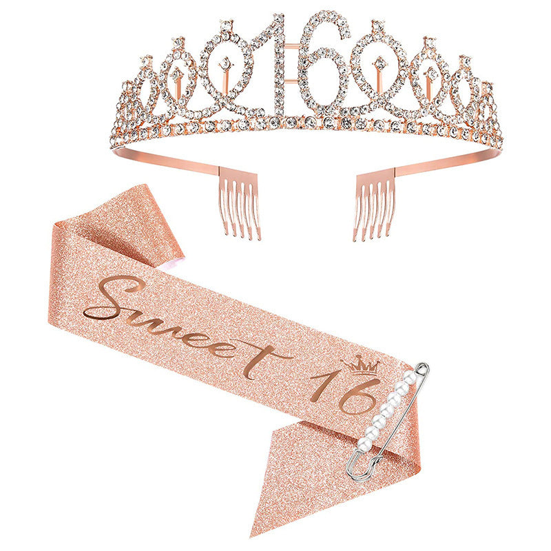 Damen Glitzernde Tiara mit personalisiertem 80. Geburtstagsschriftzug Brehn