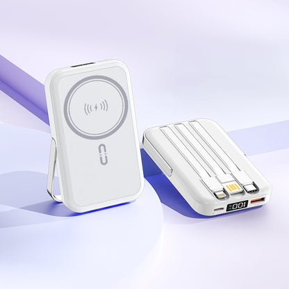 Tragbare Induktions-Powerbank mit Integriertem Ständer und Mehrfachanschlüssen Brehn