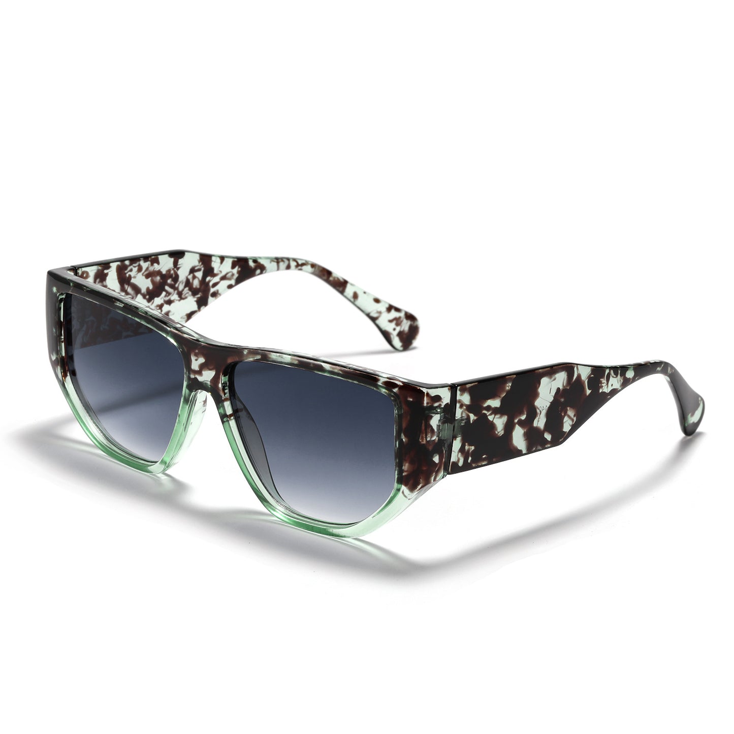 Damen trendige quadratische Sonnenbrille mit modernem tortoise Muster Brehn