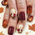 Saisonale herbstliche Druck-Nagelkunst Brehn
