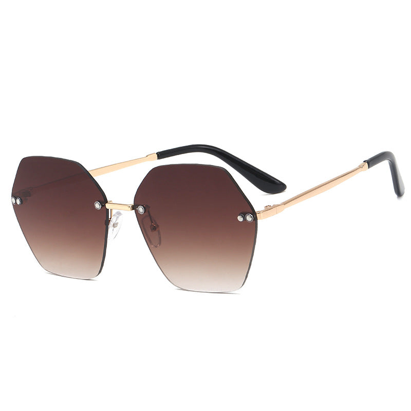 Damen hexagonale Sonnenbrille mit elegantem Metallrahmen Brehn