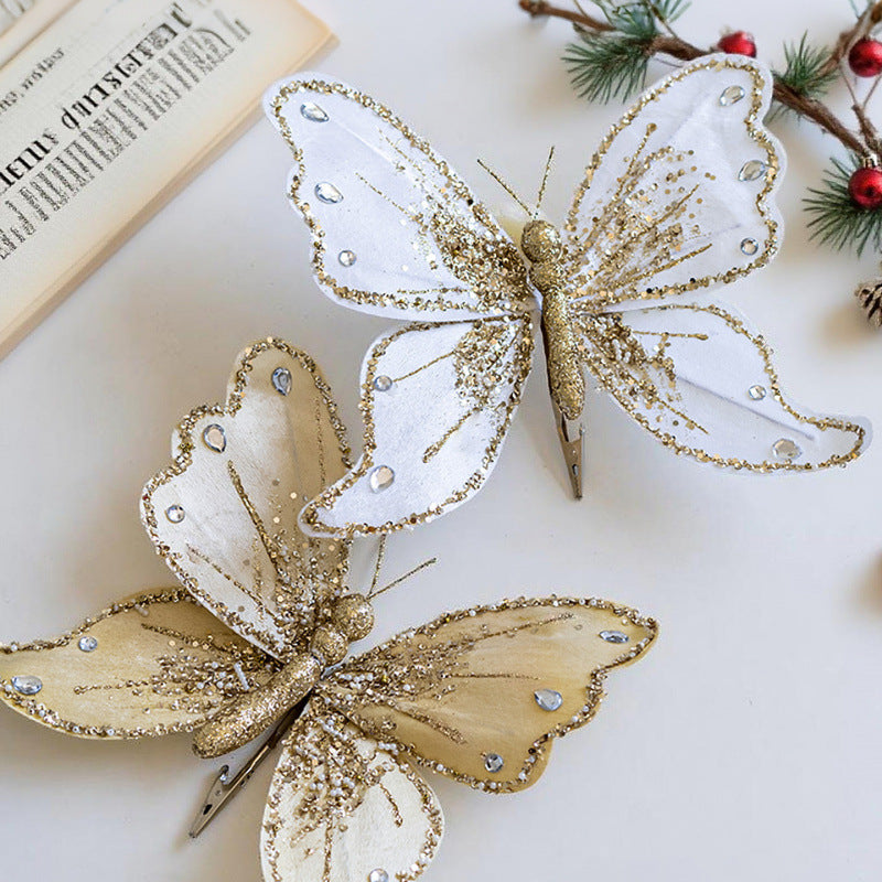 Elegante Schmetterlings-Haarclips mit Glitzer und Strass Brehn