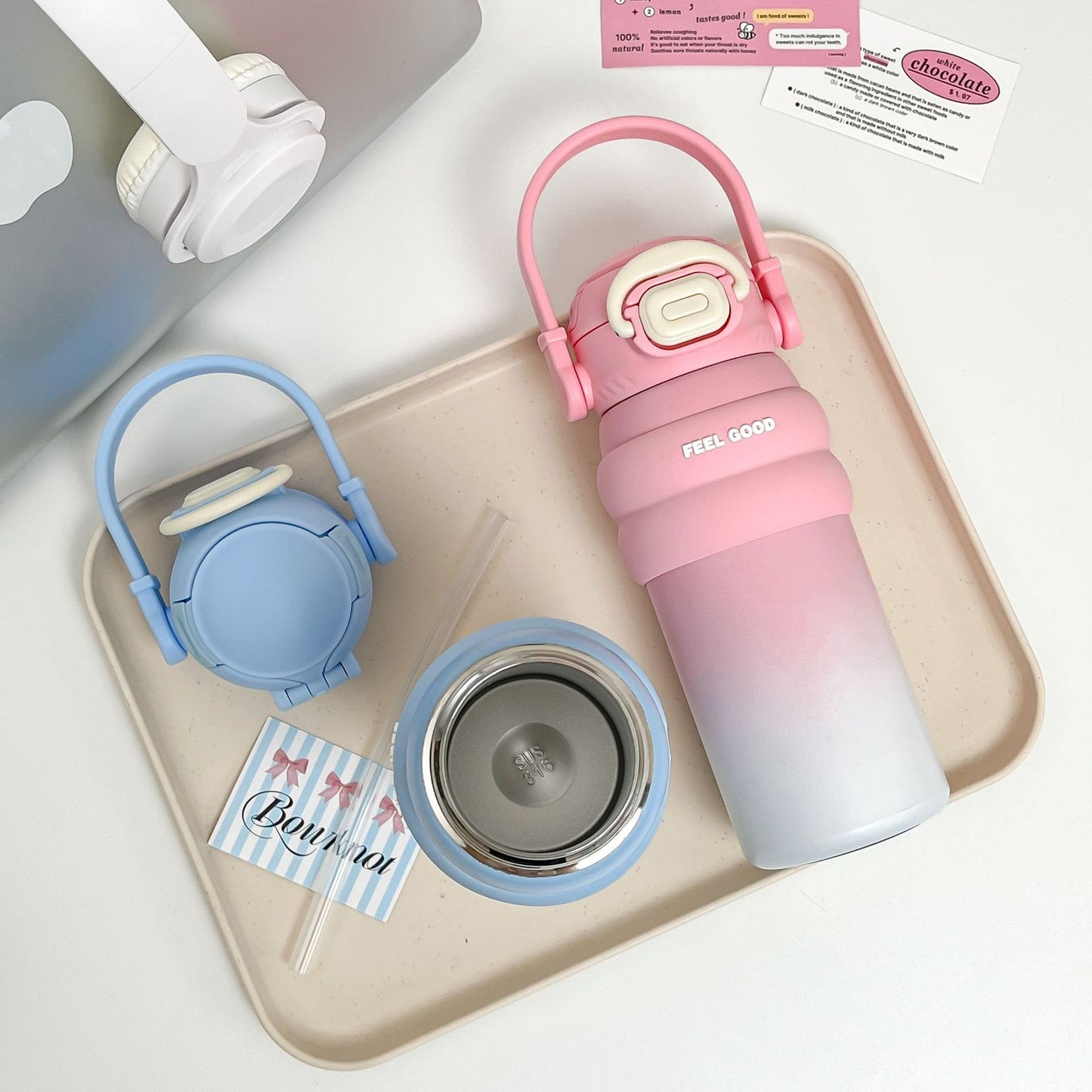 Damen Isolierte Trinkflasche mit ergonomischem Tragegriff und patentiertem Auslaufschutz Brehn