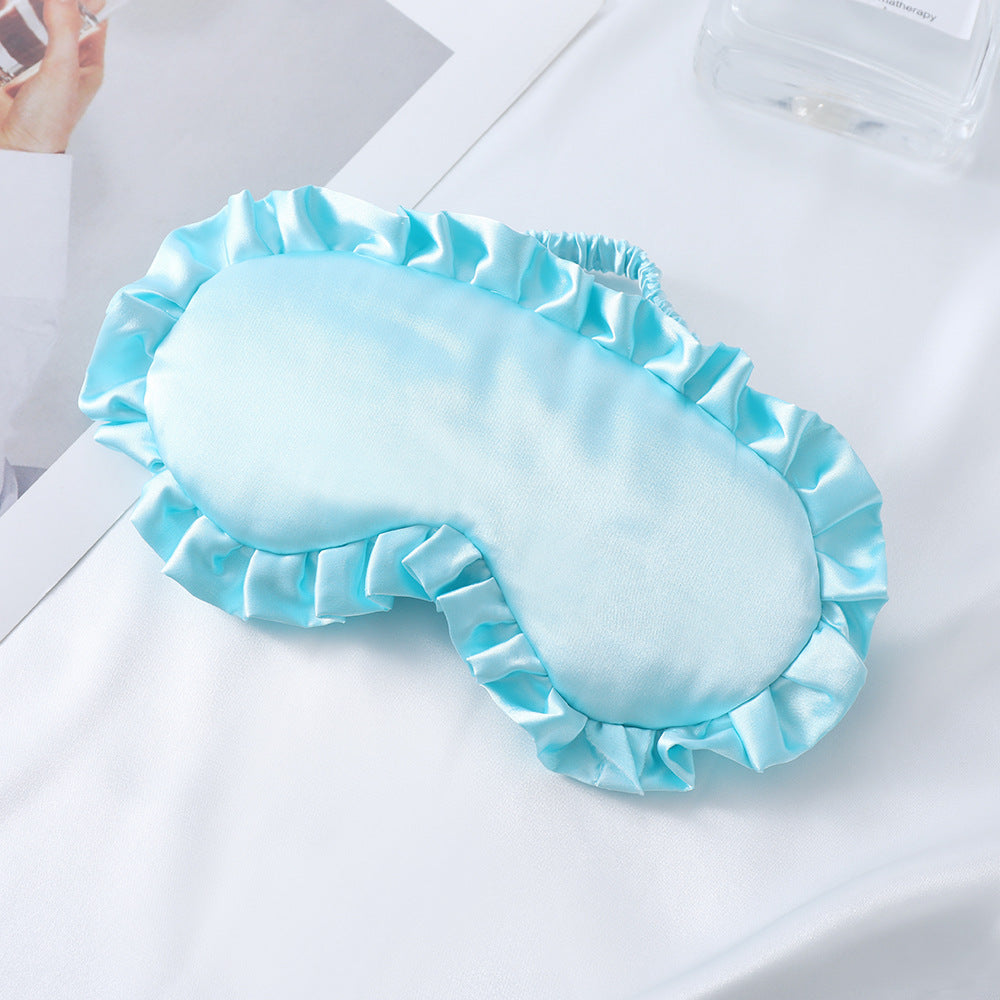 Damen nan seidig-glänzende Augenmaske mit ergonomischer Kontur, volanter Rüschenkante und sanfter Polsterung Brehn