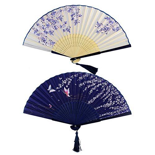 Damen Eleganter handgefertigter Fächer mit floralen Motiven Brehn