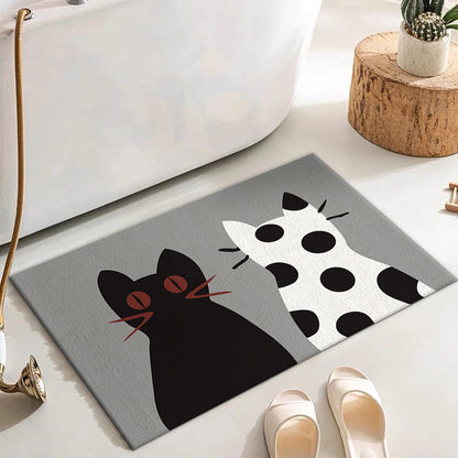 Träumerische Katzen-Themen-Badezimmermatte