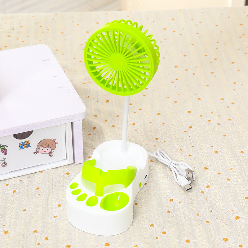 Damen tragbarer USB Tischventilator mit flexiblem Schwanenhals und integriertem Licht Brehn