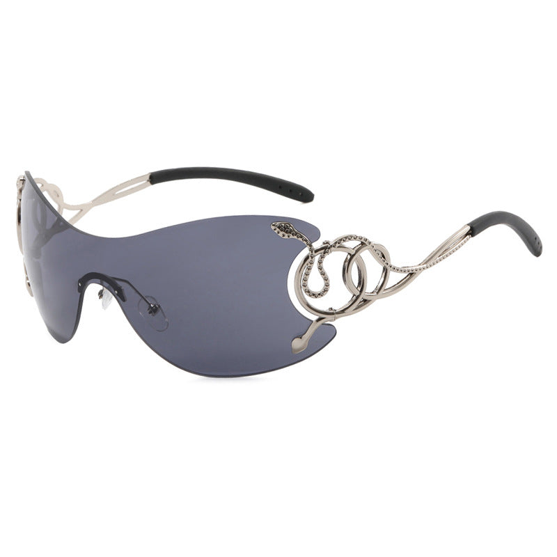 Damen futuristische Sonnenbrille mit verspieltem Design Brehn