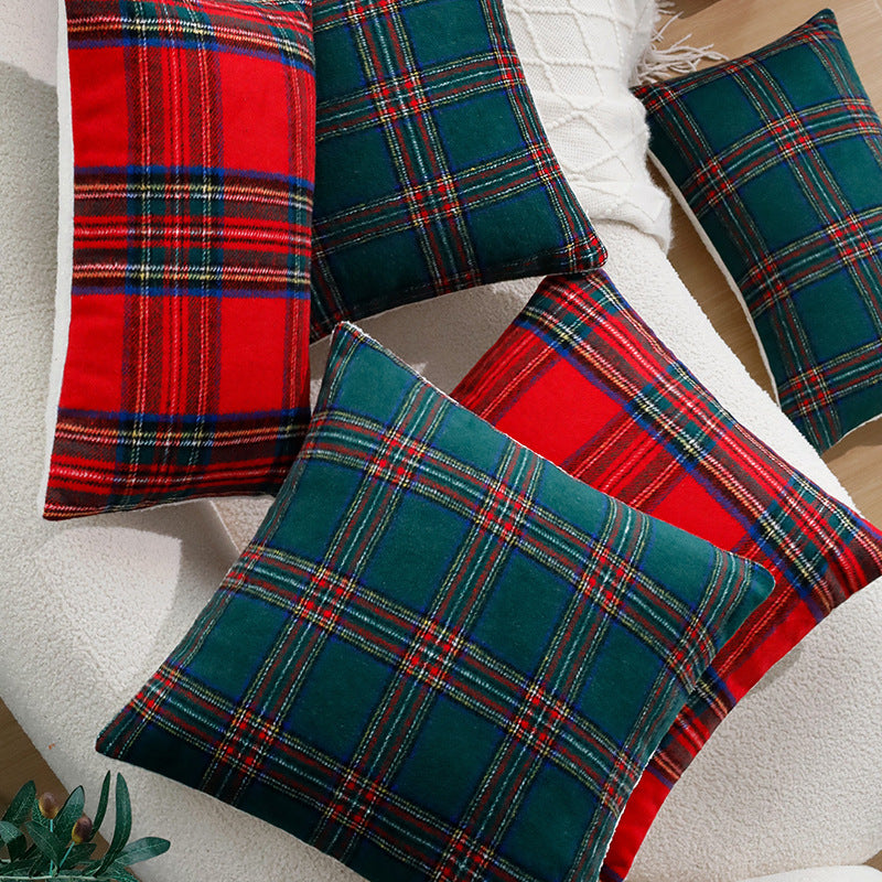 Karierter dekorativer Zierkissenbezug im Tartan‑Look aus weichem Microfleece Brehn