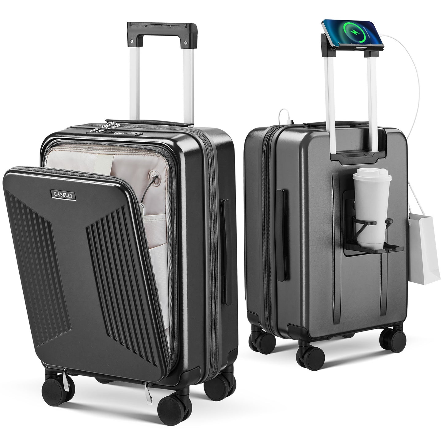 Unisex Smart Charging Hartschalen Trolley Gepäck Brehn