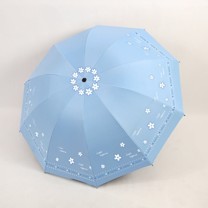 Damen Faltbarer Regenschirm mit floralen Mustern und UV-Schutz Brehn