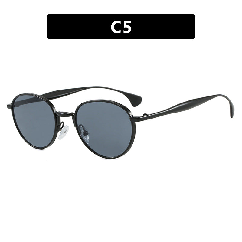 Damen runde Sonnenbrille mit elegantem Metallrahmen und UV-Schutz Brehn