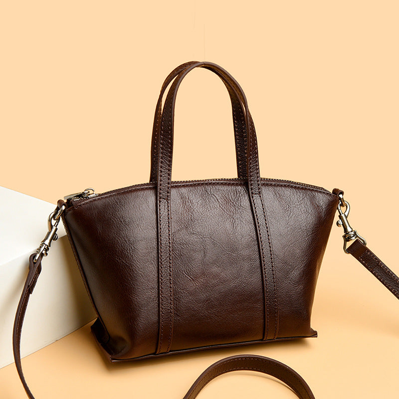 Texturierte Lederhandtasche Brehn