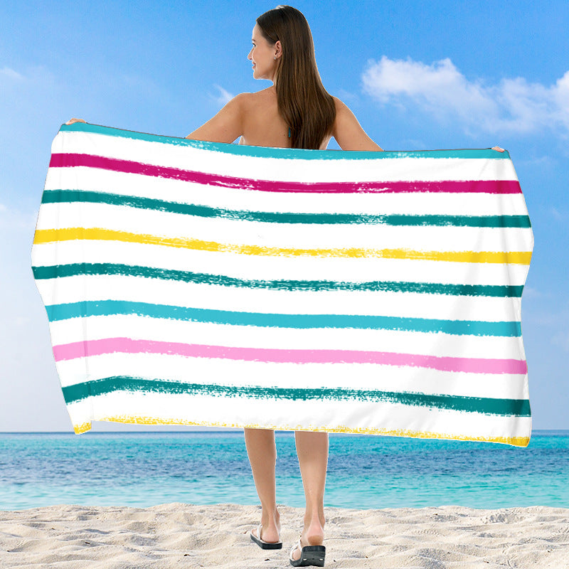 XXL Stranddecke mit buntem Streifenmuster Brehn