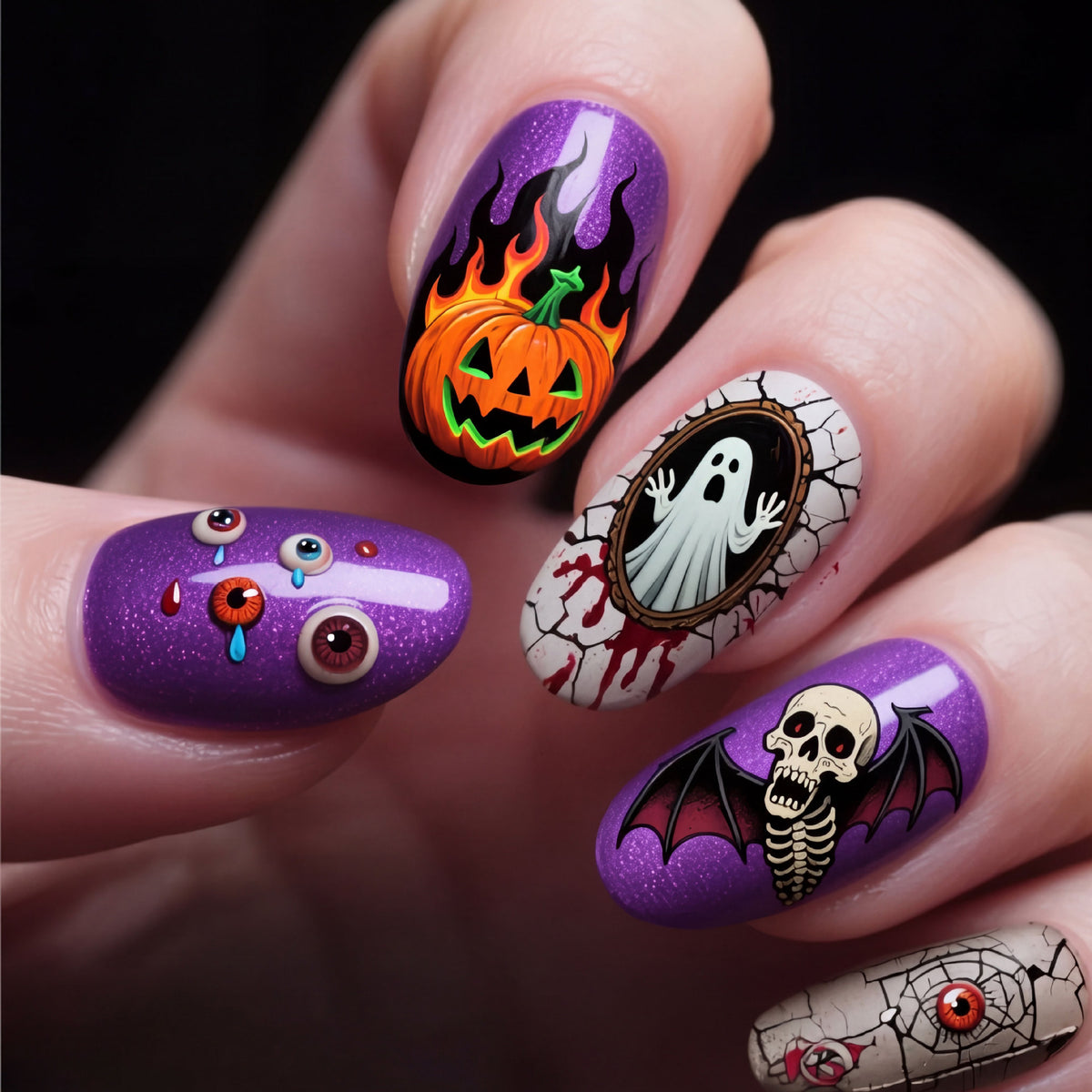 Halloween-Themen Nagelkunst Set  1790957727