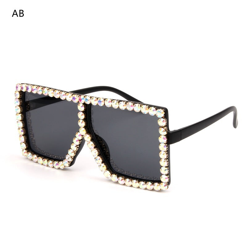 Damen oversized Sonnenbrille mit funkelndem Kristallrahmen Brehn