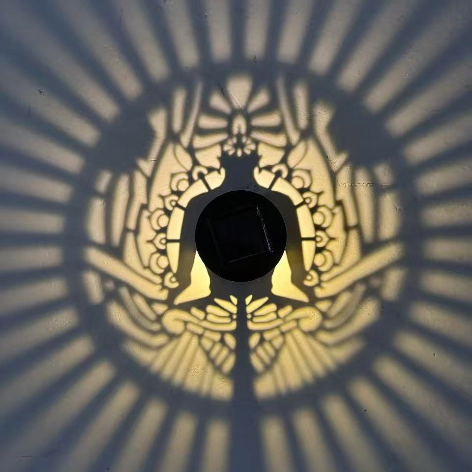 Dekorative Solar RGB Mandala Projektions Wand- und Stake Gartenlicht Brehn