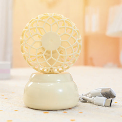 Frauen Tragbarer USB Mini Ventilator im stilvollen Pflanzen Design Brehn