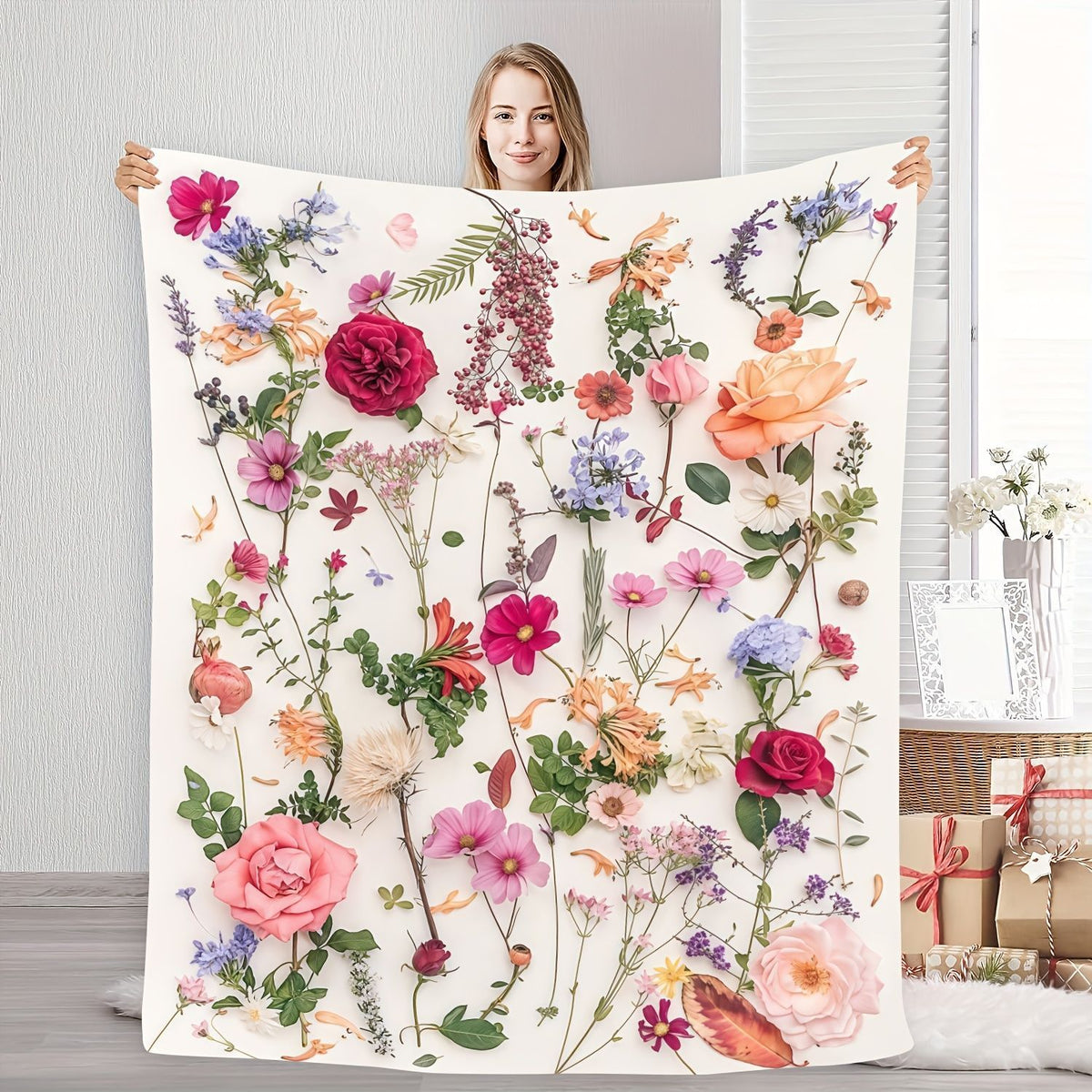 Blumenmuster Gemütliche Fleece-Decke
