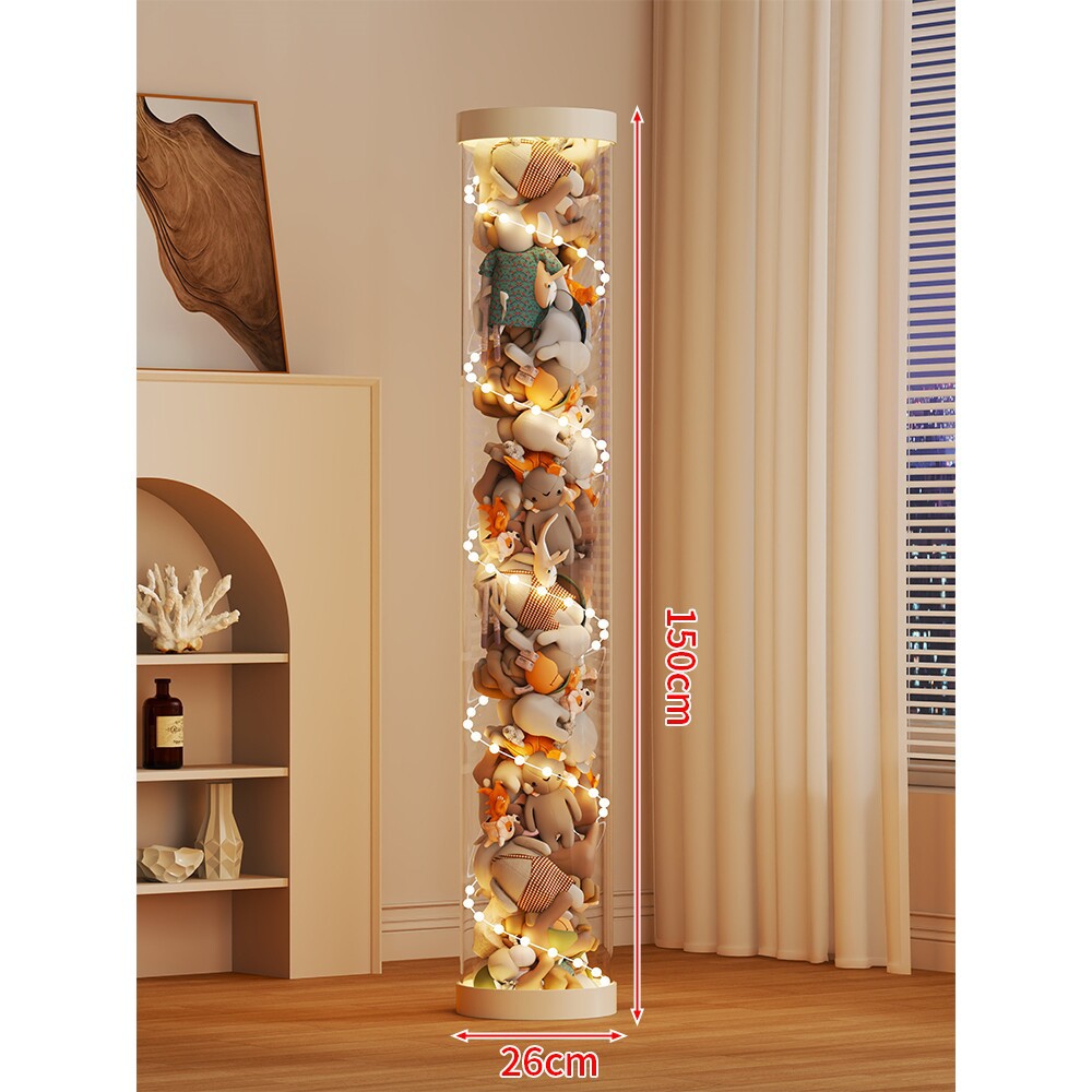 LED-beleuchteter transparenter Plüschspielzeug-Vitrine-Zylinder