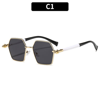 Luxus hexagonale Rahmen Sonnenbrille