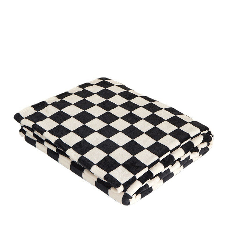 Kariertes Fleece-Wurfdecke