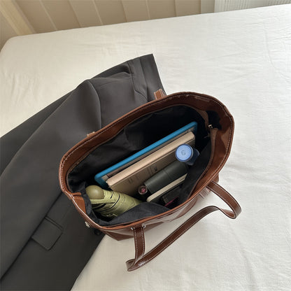 Klassische Strukturierte Leder Tote Bag