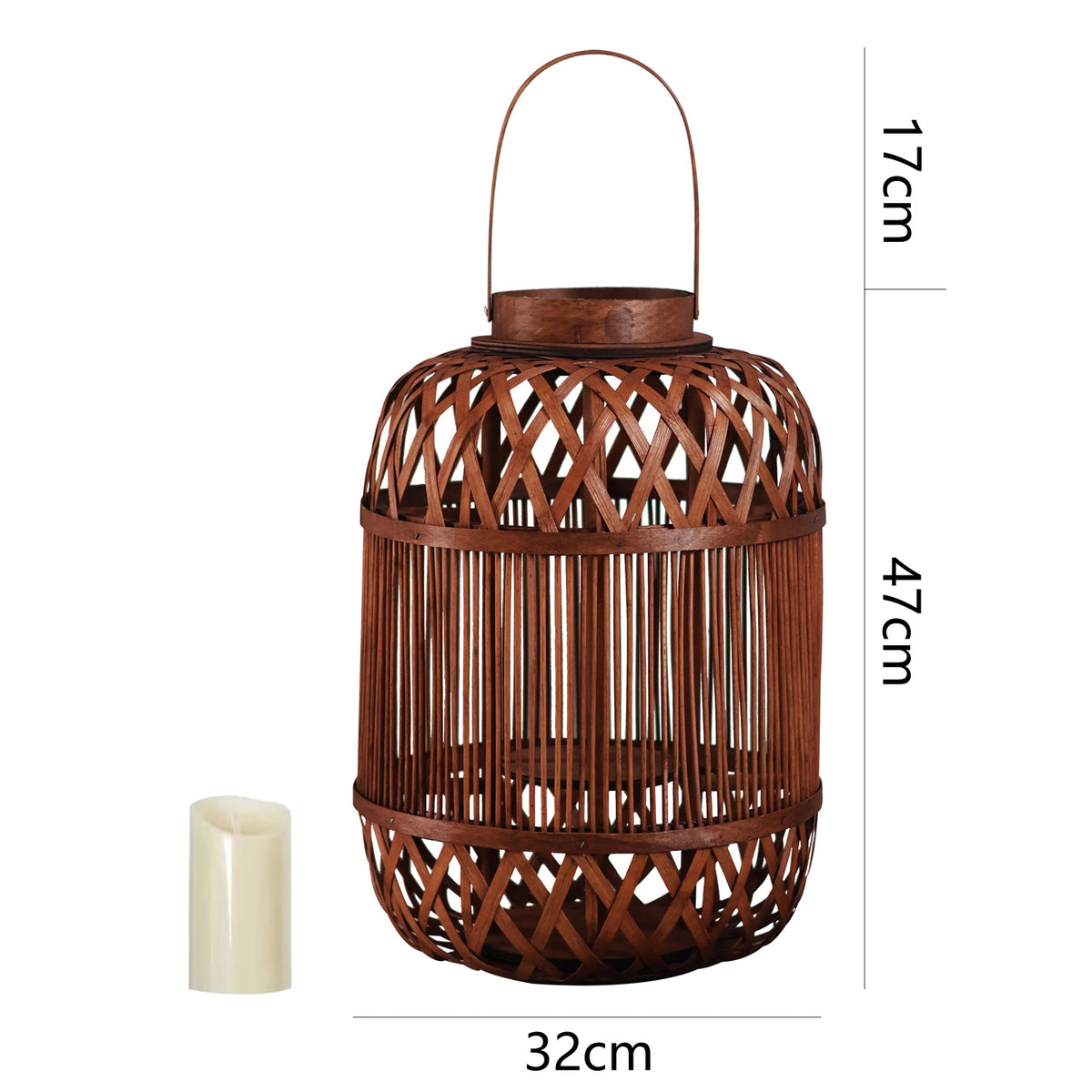 Stilvolle Handgefertigte Rattan-Laterne Brehn