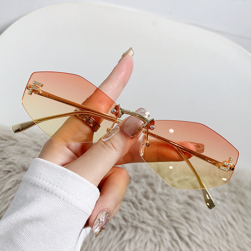 Damen Designer-Sonnenbrille mit innovativem sechseckigem Rahmen Brehn