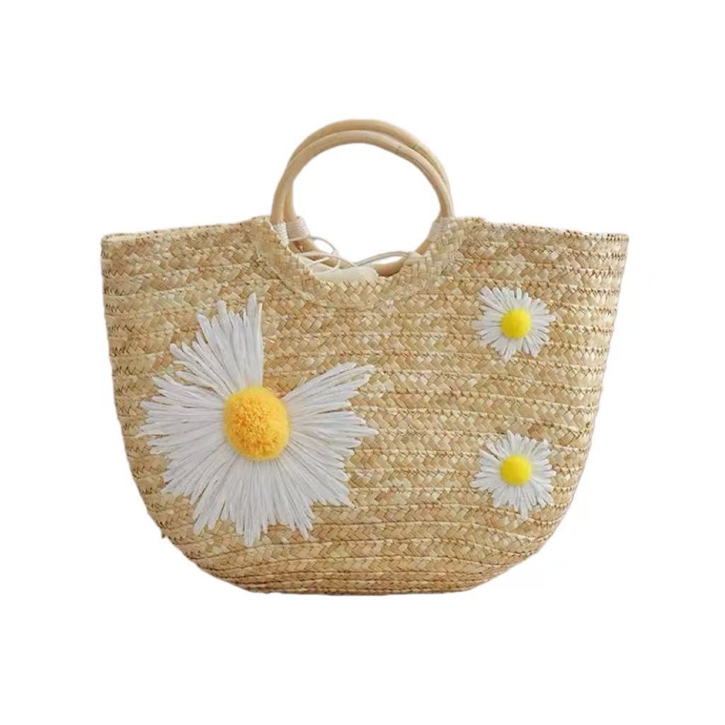 Stilvolle Basttasche mit Floralen Akzenten Brehn