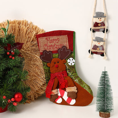 Festlicher Weihnachtsstrumpf mit liebevollen Santa-Motiven Brehn