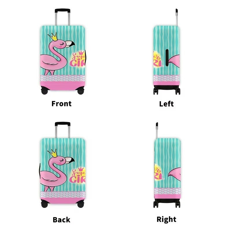 Damen nan elastische Kofferhülle mit Flamingo-Print, dehnbarer Schutzbezug mit Reißverschluss und rutschfester Innenbefestigung Brehn