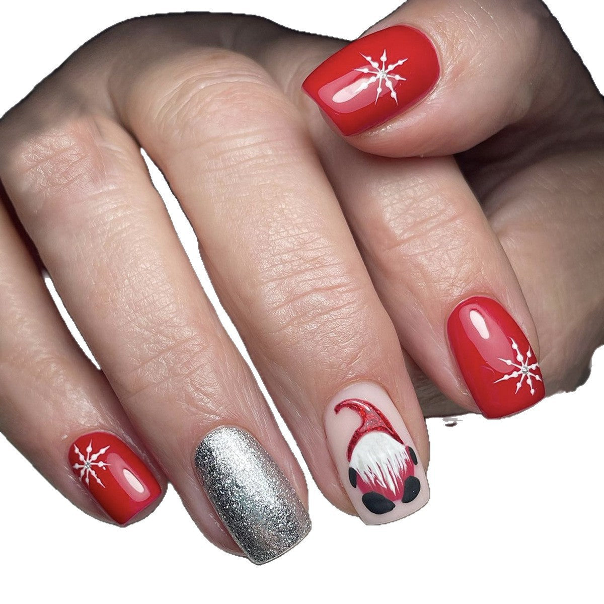 Kunstnagelset mit festlichem Weihnachtsdesign Brehn