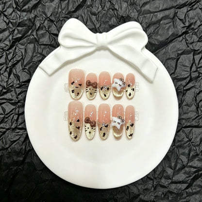 Dekoratives Press-On-Nagelkunst-Set mit fantasievollen Tierdesigns