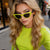 Damen Cat-Eye Sonnenbrille mit luxuriösem Kettenrahmen Brehn
