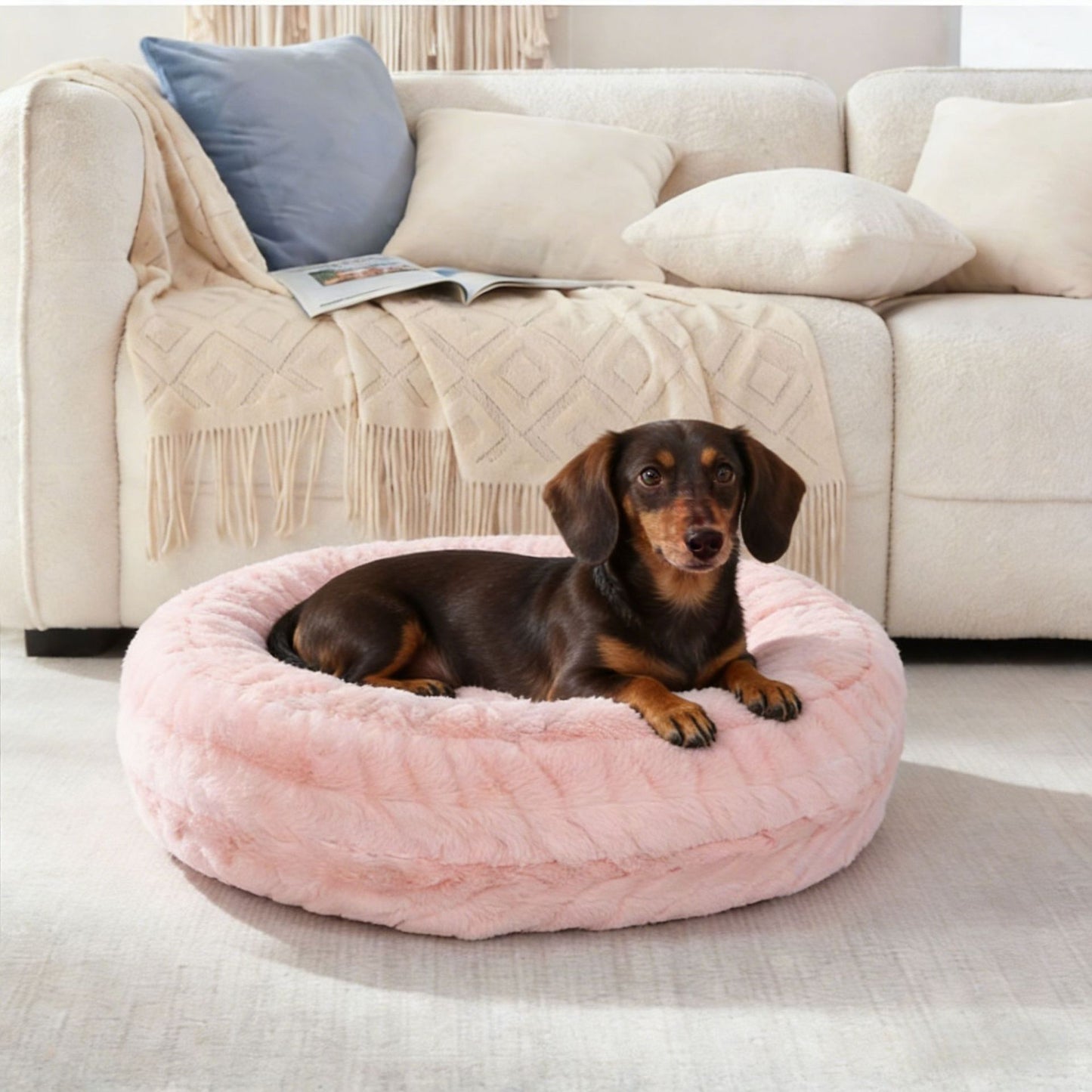 Plüschtherapeutisches Hundekörbchen