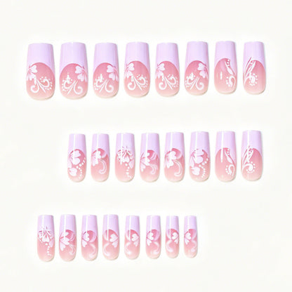 Florales Akzent Press-On Nagelkunst-Set Brehn