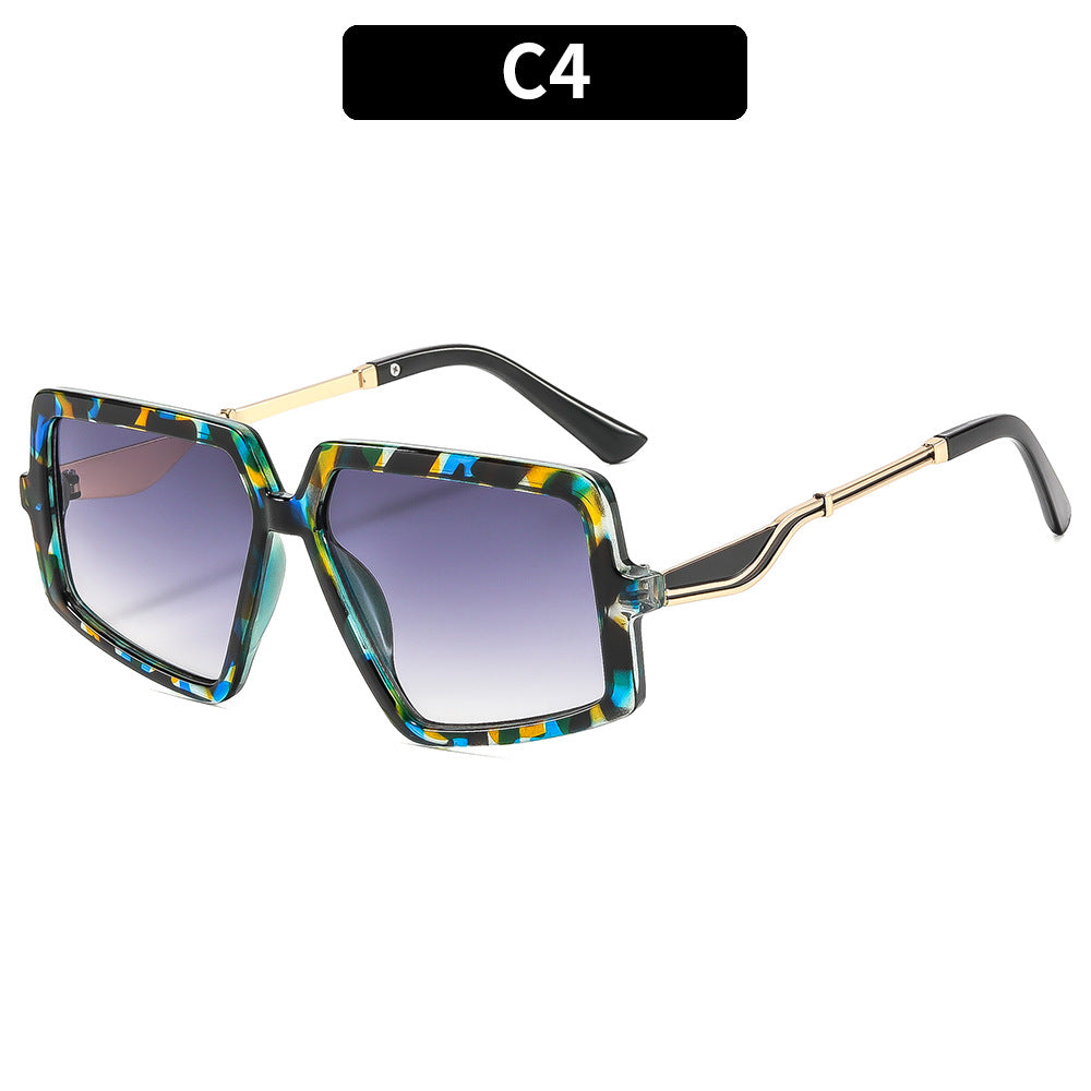 Fette geometrische übergroße Sonnenbrille