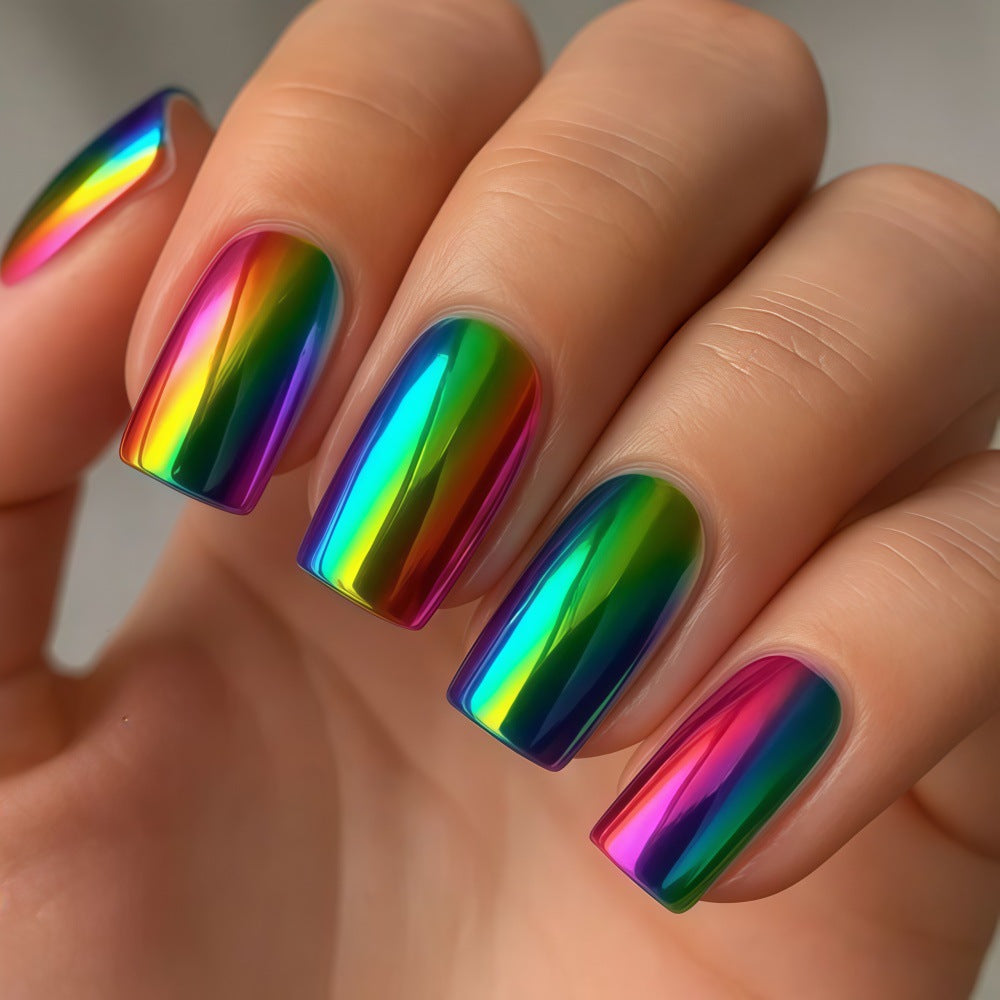 Bunte Kunstnägel im Regenbogen Design Brehn