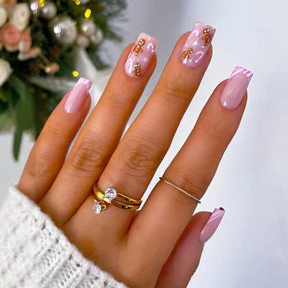 Kunstnagelset mit festlichen Glitzer- und Weihnachtsmotiven Brehn