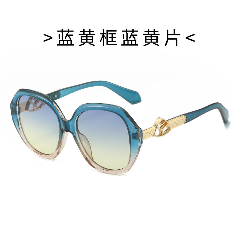 Damen Oversized Sonnenbrille mit goldenen Akzenten Brehn