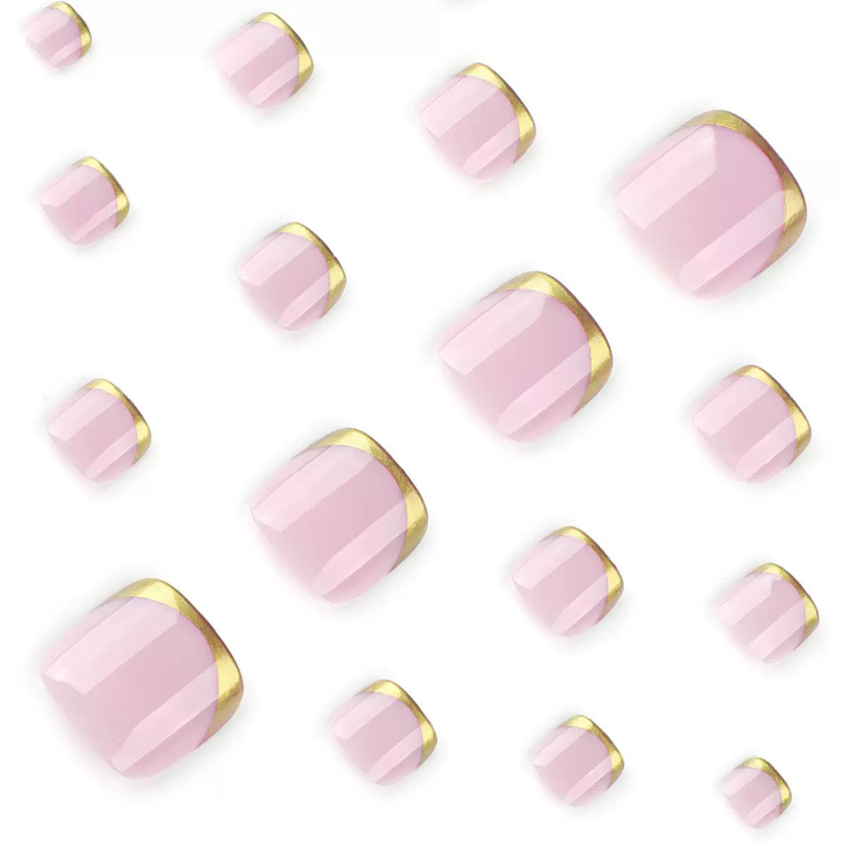 Kunstnagelset mit luxuriösen goldenen Spitzen und glanzvollem Finish Brehn