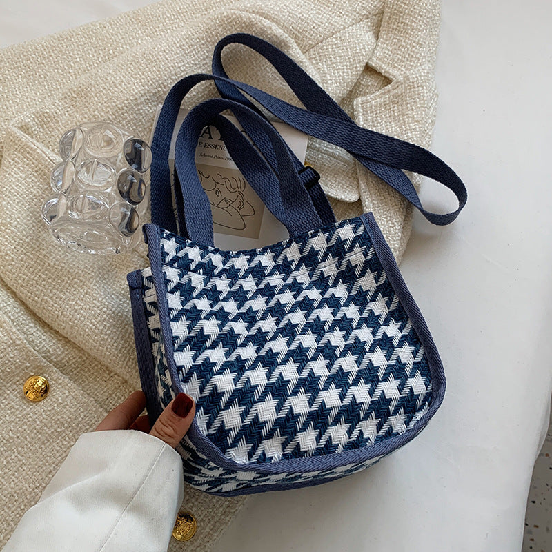 Hahnentritt-Muster Tote-Bag
